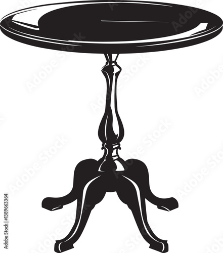 table silhouette vector black on white background