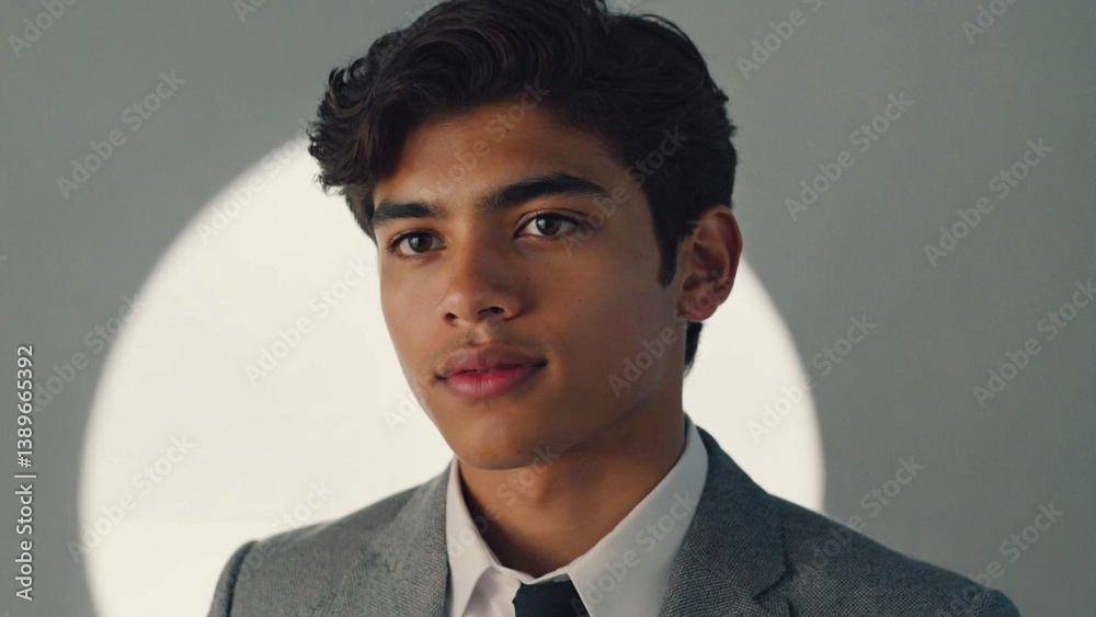 A young professional dressed in formal attire, suitable for business meetings or events