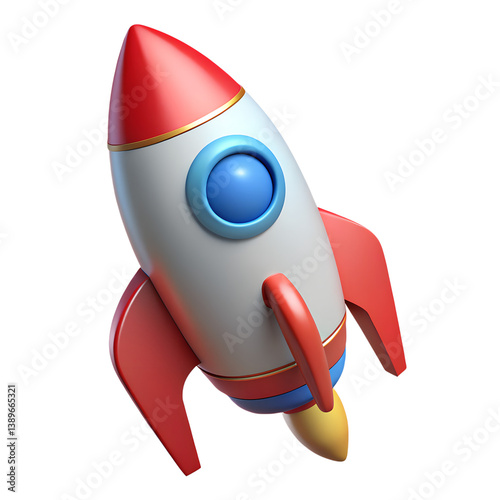 Fototapeta Naklejka Na Ścianę i Meble -  Rocket space ship, isolated on white. 3D rendering