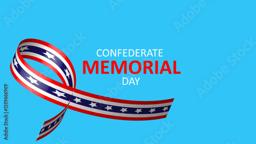 Confederate Memorial Day Ribbon: A poignant tribute with a symbolic ribbon, the image invokes reflection on remembrance and respect.