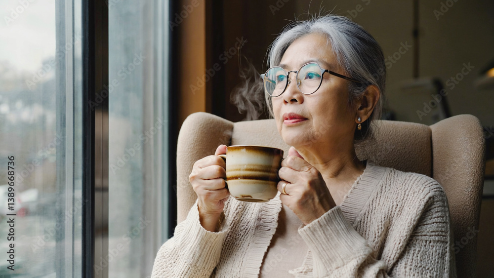 A person relaxing with a hot beverage, ideal for office or home scenes