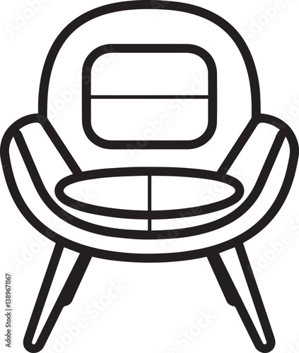 PUF Chair icon linear black