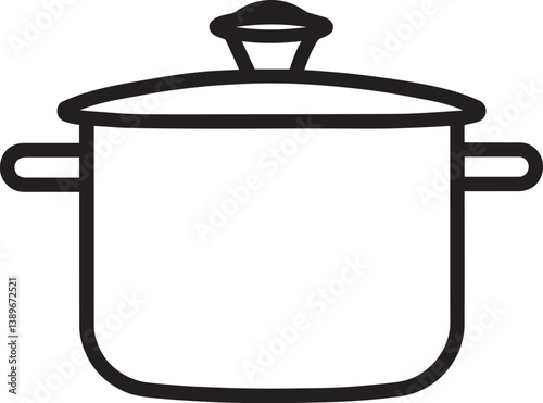 kitchen pot icon linear black