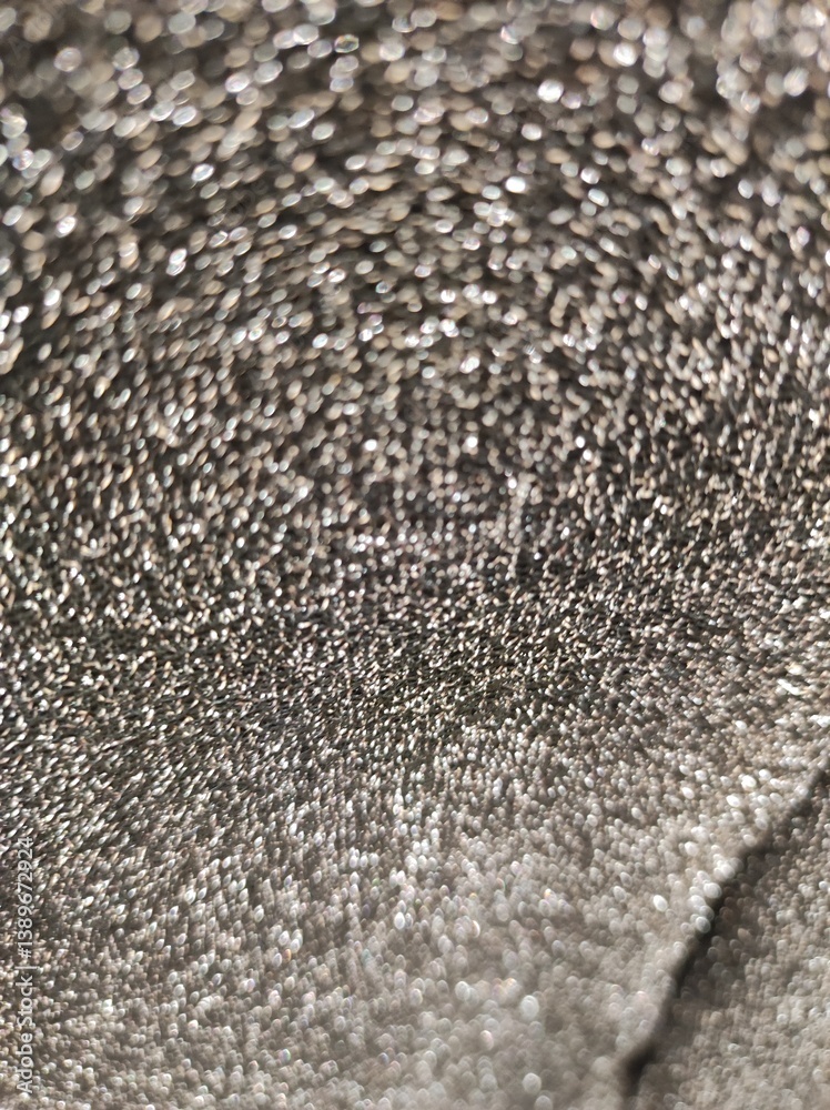 abstract background of glittering silver fabric close-up macro photo