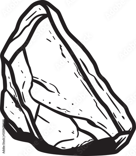 Stone or limestone and shale icon linear black