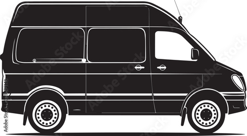 Van silhouette vector black