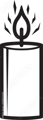 candle icon linear black