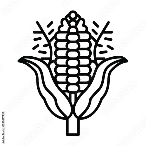 corn silhouette vector black