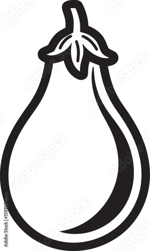 Eggplant icon linear black