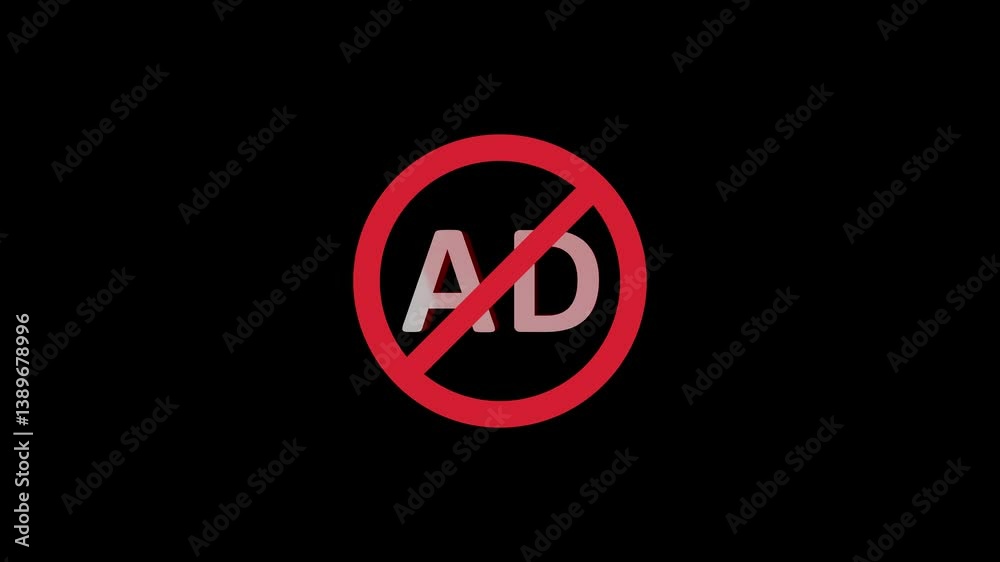 Ad Blocker Sign icon isolated animation .Stop icon . Ad Blocker Sign icon isolated animation .Stop icon .