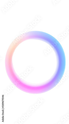 Abstract 3D Render Of A Colorful Gradient Circle Ring On Transparent Background