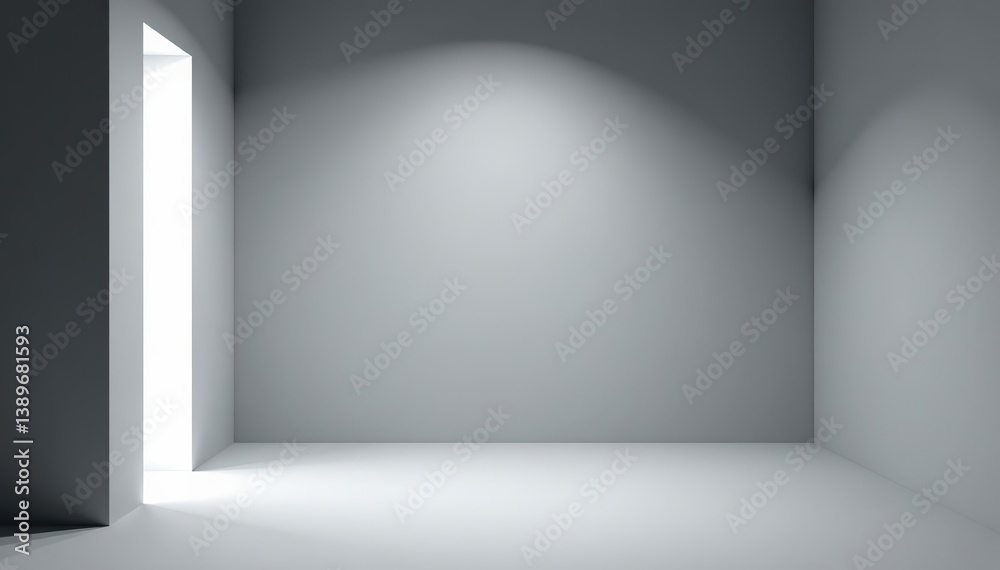Obraz premium Gray studio background featuring a 3D room lightbox, perfect for product photography or virtual reality presentations, room, virtual reality