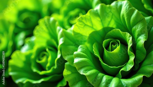Fresh green lettuce leaves creating a vibrant and textured background,  organic,  background