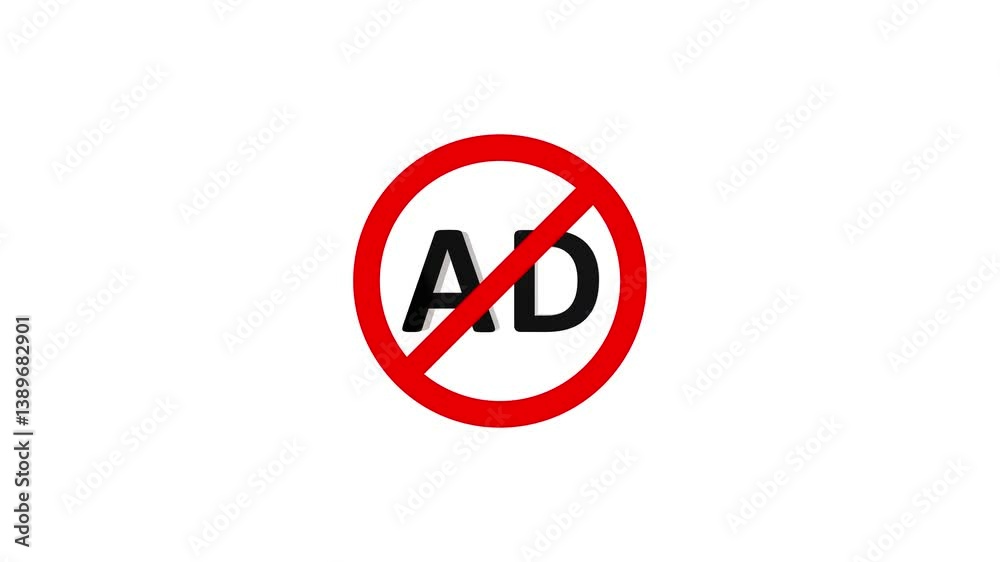 Ad Blocker Sign icon isolated animation .Stop icon . Ad Blocker Sign icon isolated animation .Stop icon .