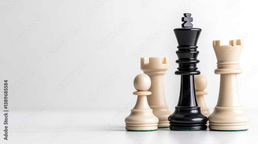 Chess pieces in strategic position Chess pieces in strategic position