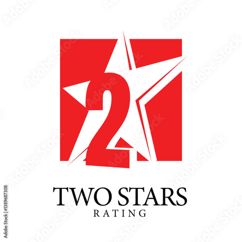 2 star rating. Original sign on a white background. two star symbol or emblem. vector illustration