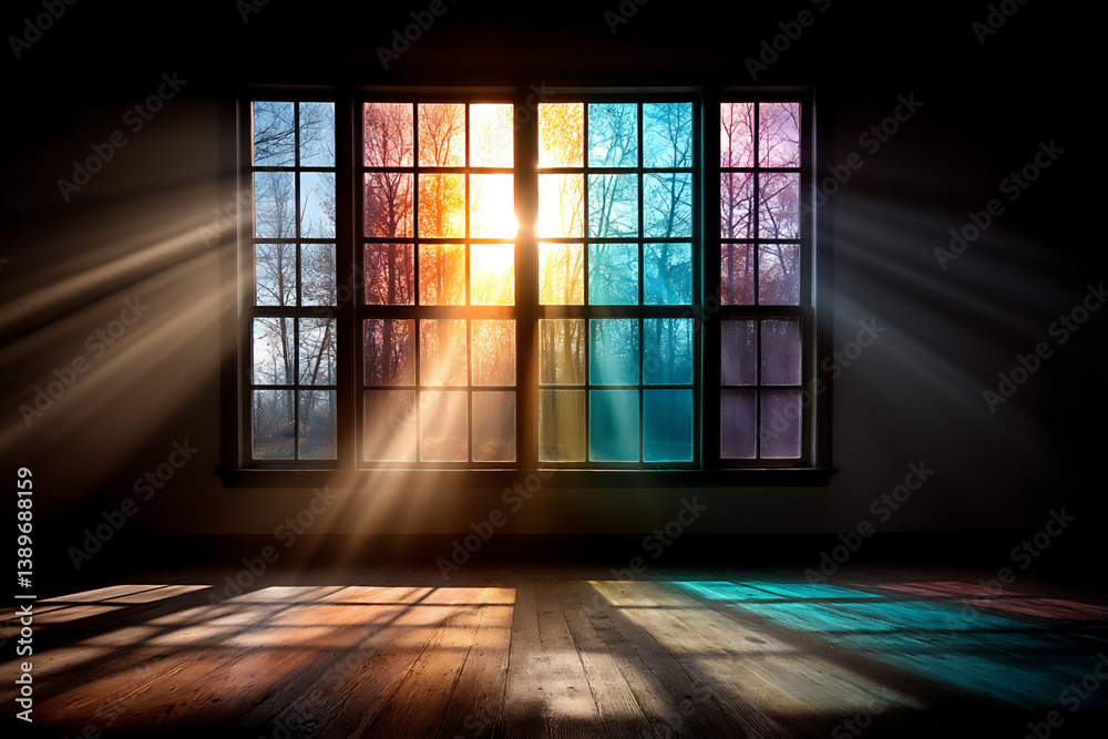 cross in a church window, cross in a church window,