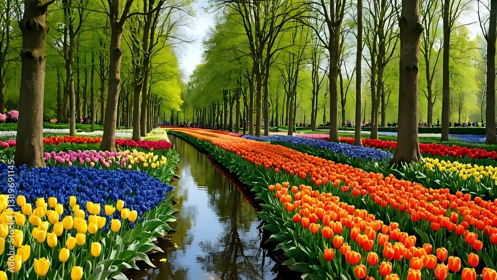 Fototapeta premium tulip field in spring
