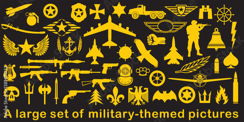 A large set of military-themed pictures