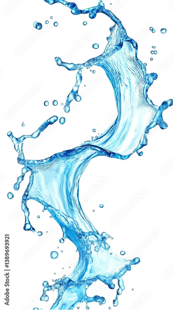 Obraz premium Abstract Blue Water Splash On Transparent Background Illustration