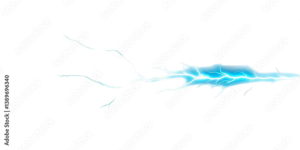Obraz premium Abstract Illustration Of Blue Lightning Against A Transparent Black Background