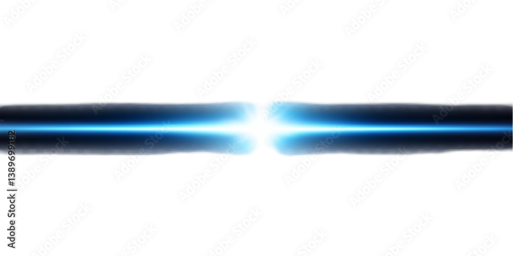 Abstract Illustration Of Blue Glowing Light Beam On Black Background
