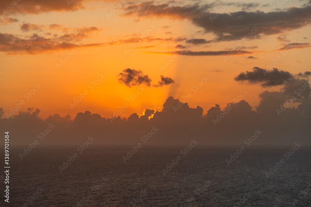 The sunset over the Mediterranean Sea