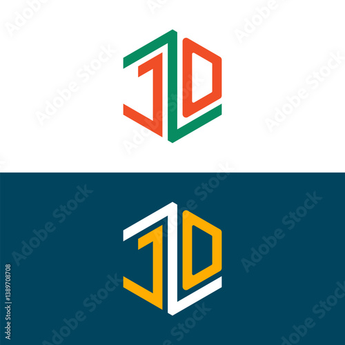 JO OJ trendy letter logo design