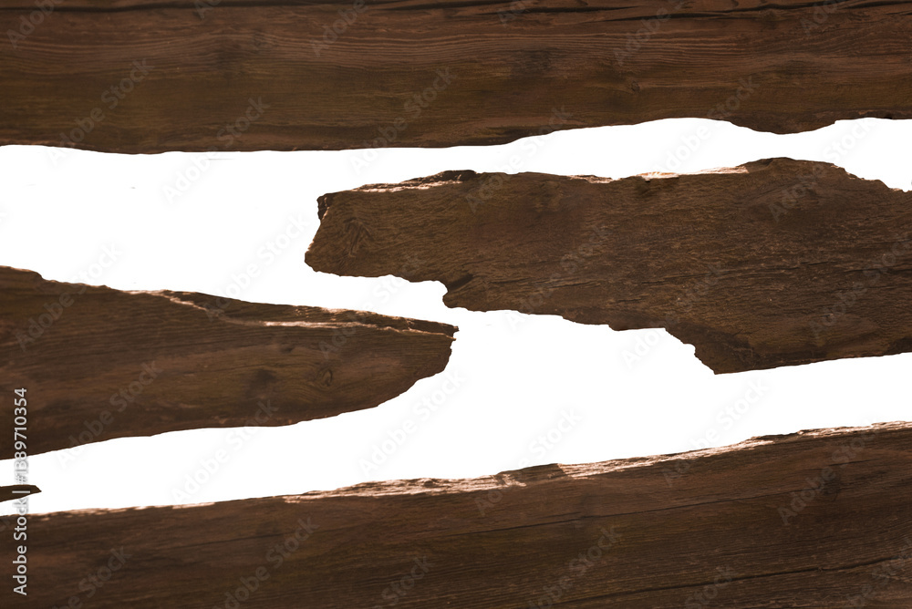 Naklejka premium freigestellte alte Holzbretter, geeignet als Hintergrund