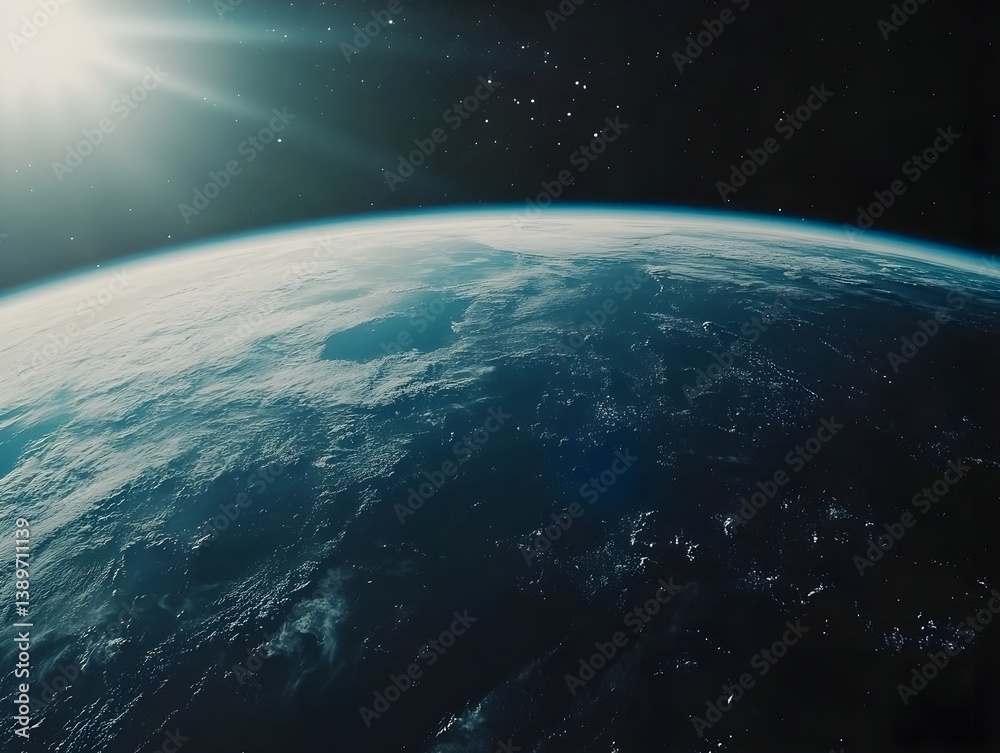 Fototapeta premium A shot of the Earth floating in space against a black background.
