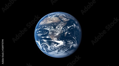 A shot of the Earth floating in space against a black background.