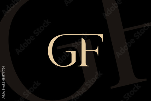 GF or FG letter logo icon design. Classic style luxury initials monogram.