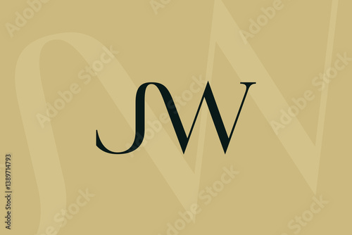 JW or WJ letter logo icon design. Classic style luxury initials monogram.