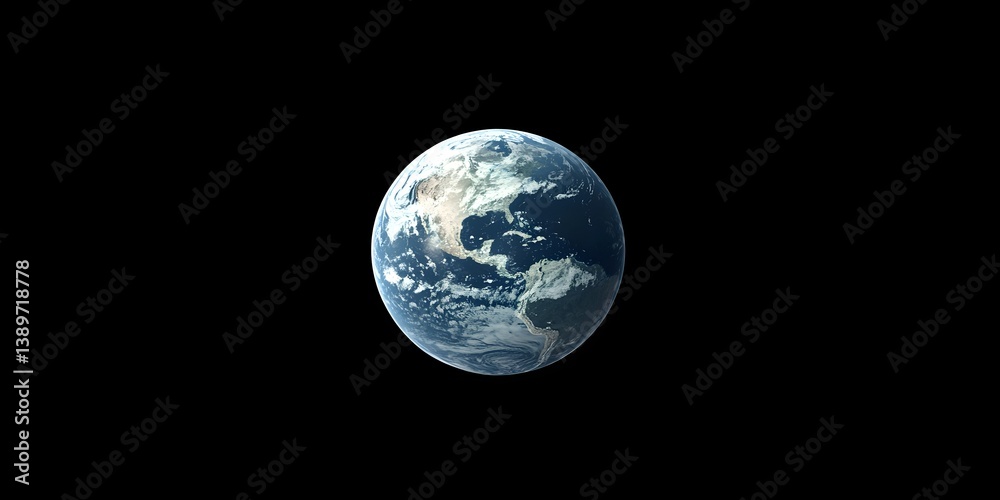 Naklejka premium A shot of the Earth floating in space against a black background.