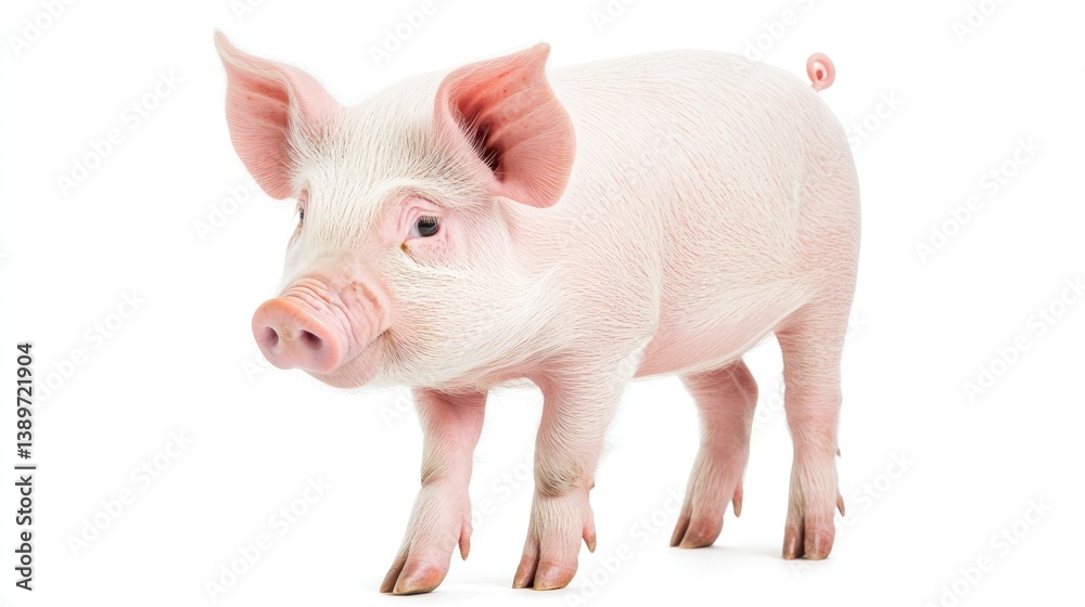 Piglet, isolated, white background, studio shot, ideal for education, or agriculture-related material Piglet, isolated, white background, studio shot, ideal for education, or agriculture-related material