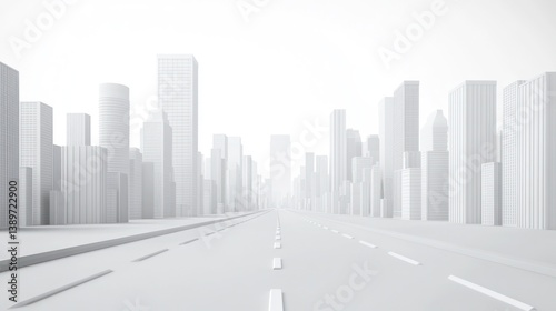 Monochrome Cityscape Road Perspective photo