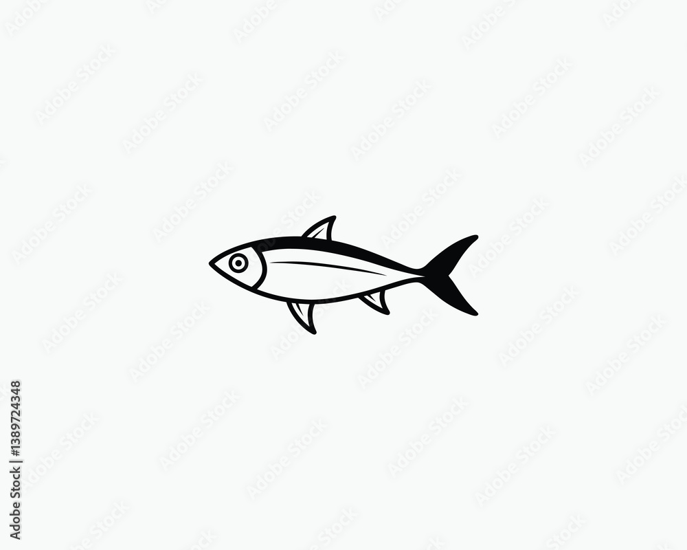 Salmon fish on white background Outline Vector Design Salmon fish on white background Outline Vector Design