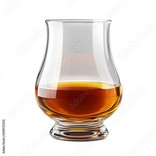 Amber liquid in a stemmed glass Whisky tasting glass