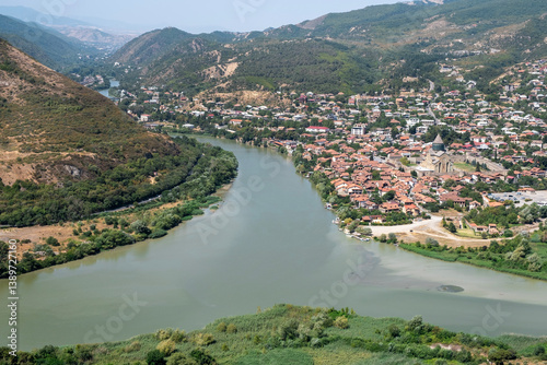 Obraz na płótnie Kura and Aragvi confluence w salonie
