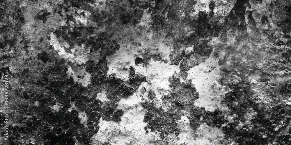 Obraz premium A visually compelling abstract composition rendered in stark black and white, emphasizing the tactile quality of a heavily marked surface. 