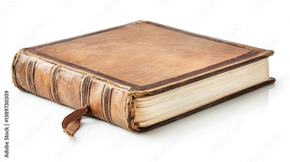 Antique leather-bound book isolated on white. Antique leather-bound book isolated on white.
