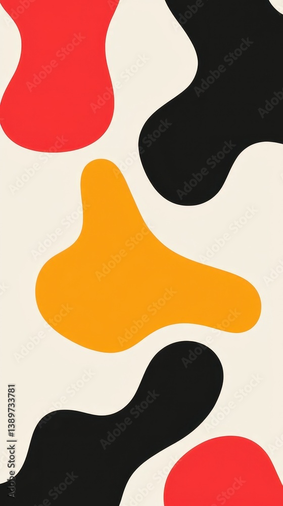 Abstract Shapes in Bold Colors on a Light Background for Design Use