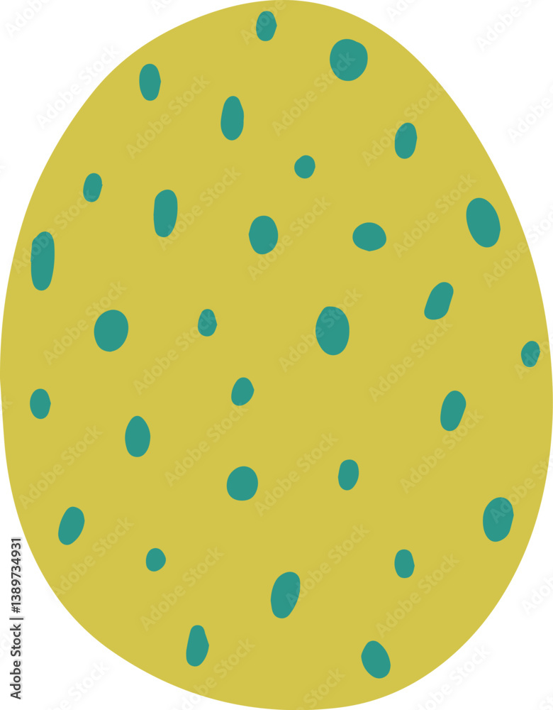 Cute Easter Egg with Dots in Flat Style Cute Easter Egg with Dots in Flat Style