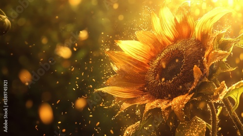 Sunflower seeds golden. Generative AI