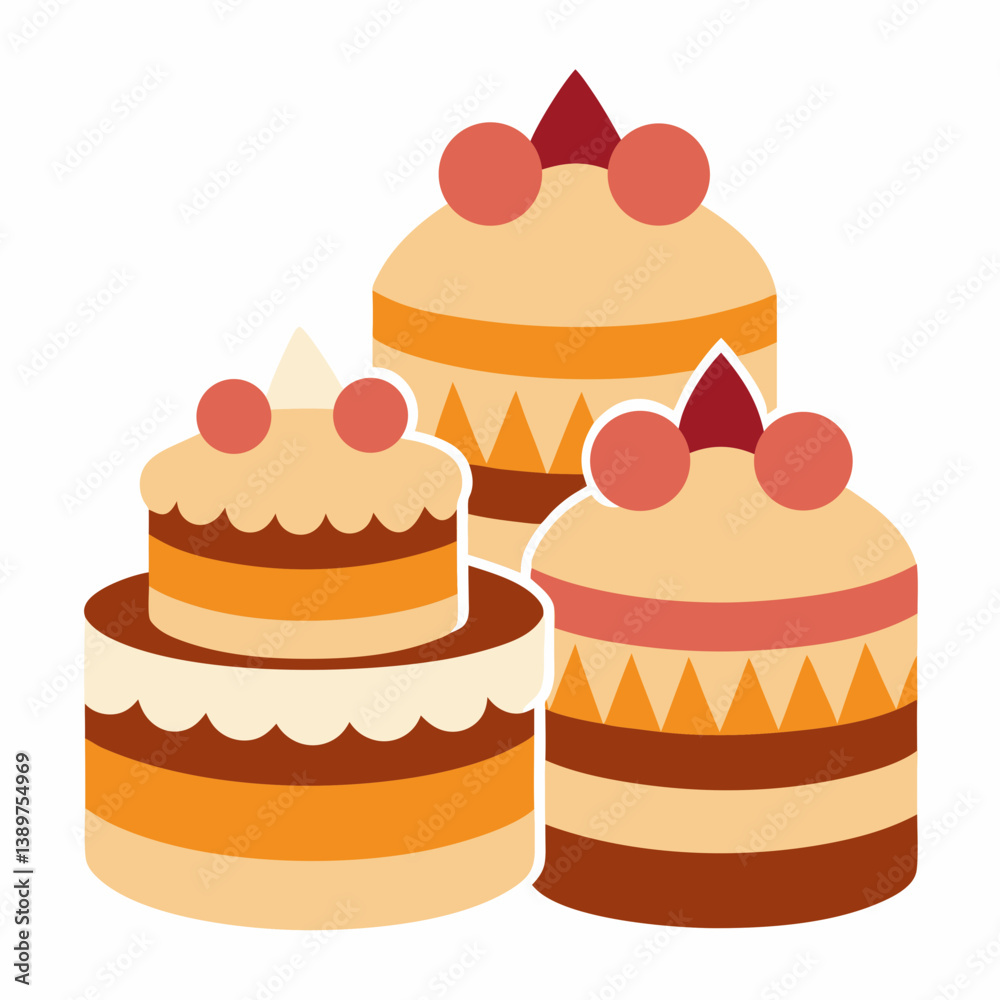 vector illustration of a cake