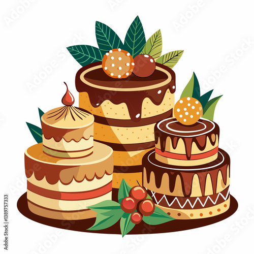wedding cake vector illustration