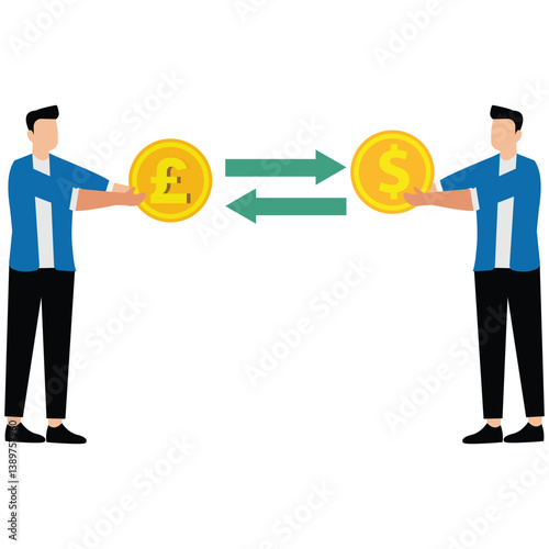 Currency Exchange Illustration Pound to Dollar