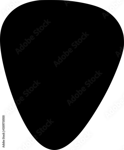 A black and white silhouette of a plectrum
