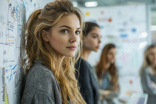 Wallpaper Mural Confident Female Students Working on Project at Creative Office Torontodigital.ca