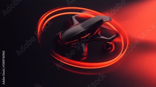 A futuristic antivirus drone scanning and eliminating threats.